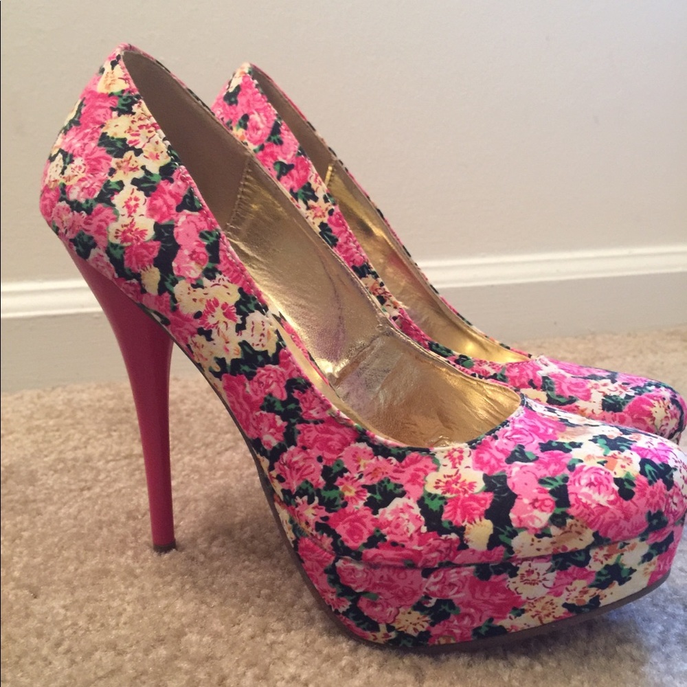 FH floral print stiletto